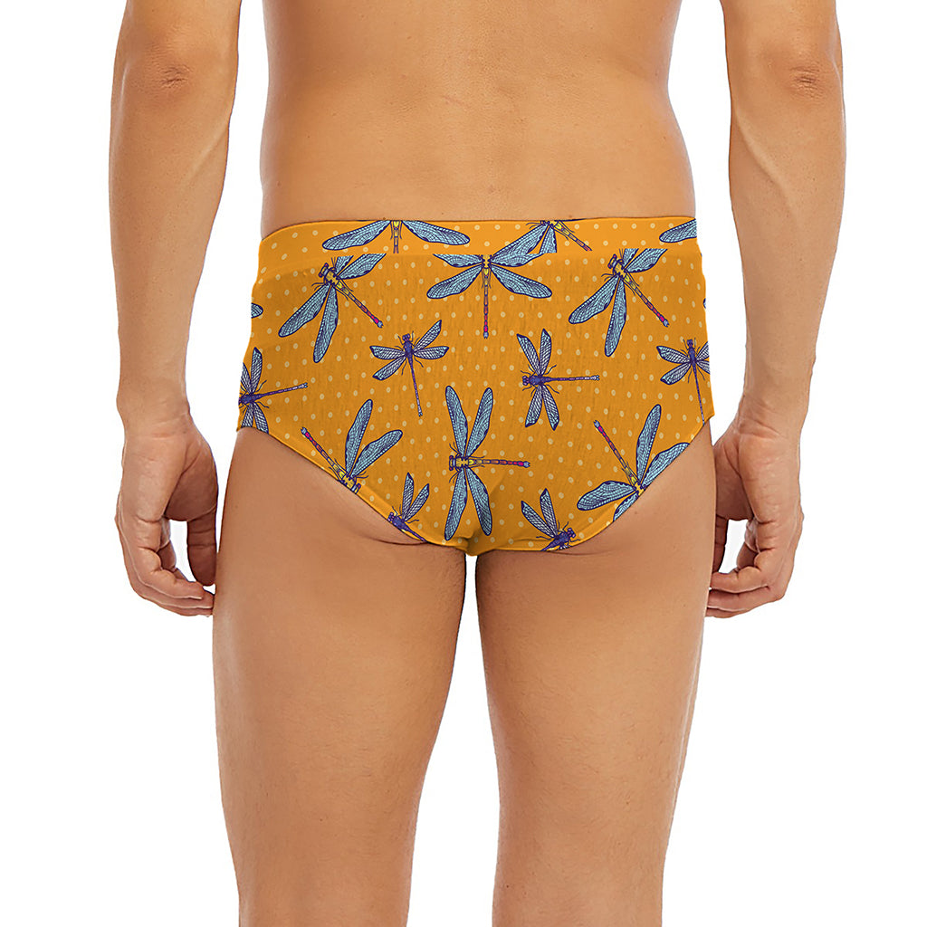 Polka Dot Dragonfly Pattern Print Men's Briefs