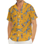 Polka Dot Dragonfly Pattern Print Men's Deep V-Neck Shirt