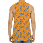 Polka Dot Dragonfly Pattern Print Men's Muscle Tank Top