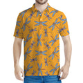 Polka Dot Dragonfly Pattern Print Men's Polo Shirt