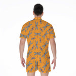Polka Dot Dragonfly Pattern Print Men's Rompers