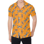 Polka Dot Dragonfly Pattern Print Men's Shirt