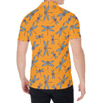 Polka Dot Dragonfly Pattern Print Men's Shirt