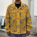 Polka Dot Dragonfly Pattern Print Men's Shirt Jacket