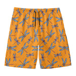 Polka Dot Dragonfly Pattern Print Men's Swim Trunks