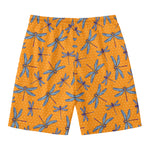Polka Dot Dragonfly Pattern Print Men's Swim Trunks