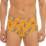Polka Dot Dragonfly Pattern Print Men's Triangle Swim Briefs