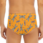 Polka Dot Dragonfly Pattern Print Men's Triangle Swim Briefs