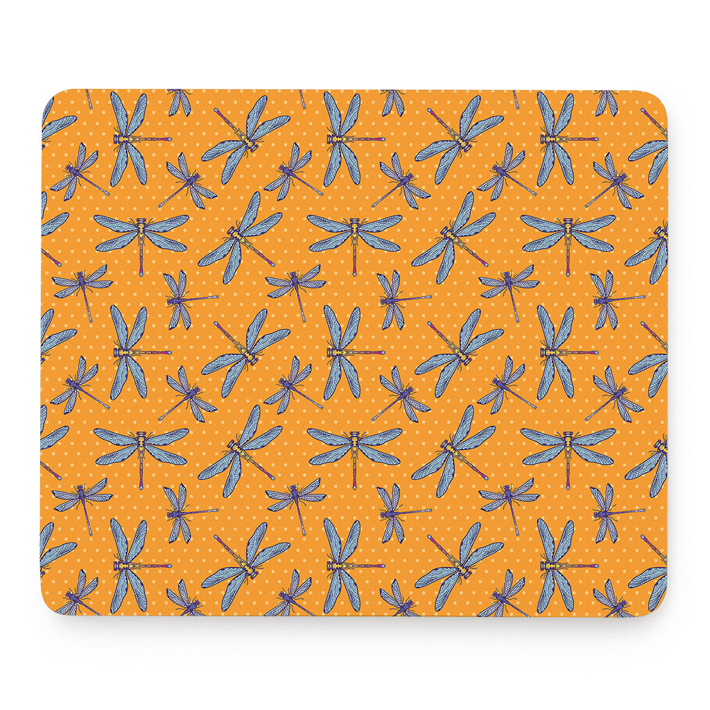 Polka Dot Dragonfly Pattern Print Mouse Pad