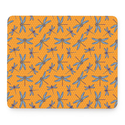 Polka Dot Dragonfly Pattern Print Mouse Pad