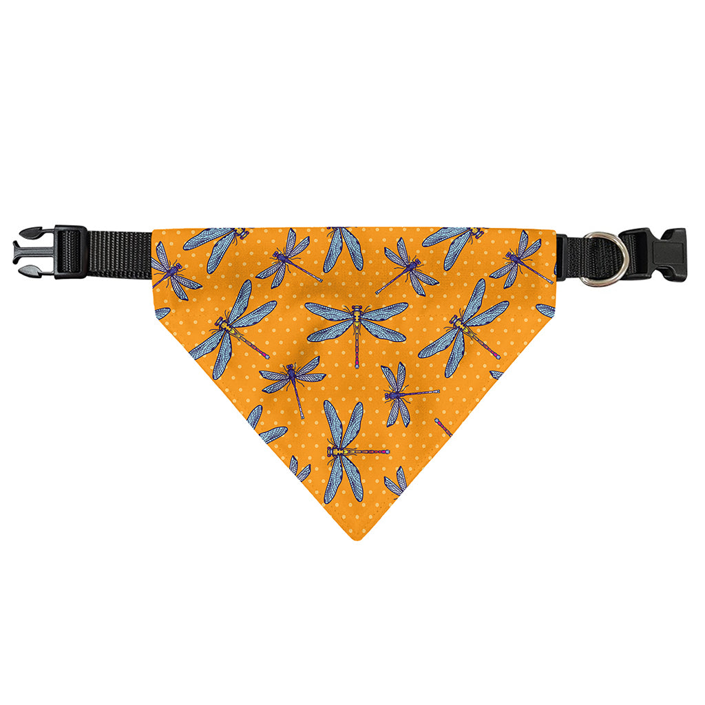 Polka Dot Dragonfly Pattern Print Over The Collar Dog Bandana