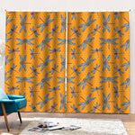 Polka Dot Dragonfly Pattern Print Pencil Pleat Curtains