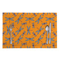 Polka Dot Dragonfly Pattern Print Placemat