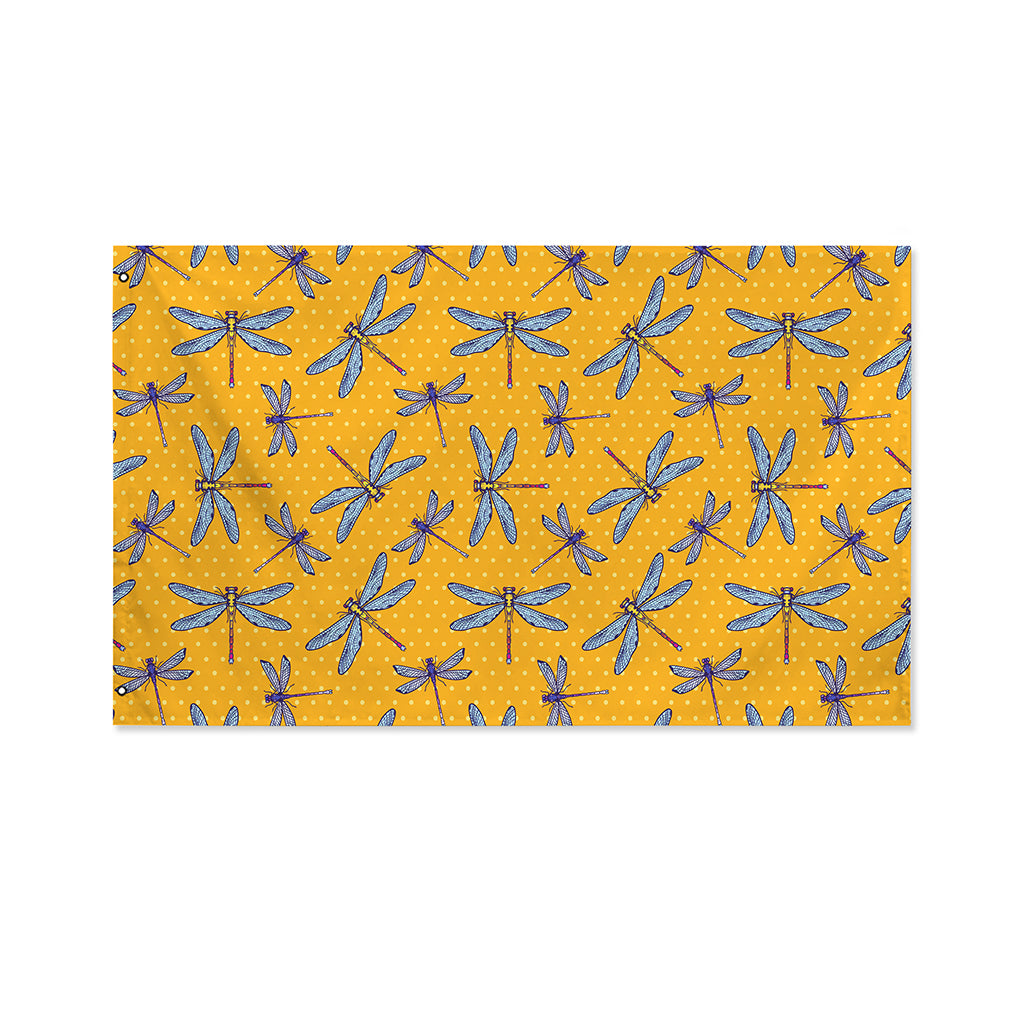 Polka Dot Dragonfly Pattern Print Polyester Flag