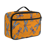 Polka Dot Dragonfly Pattern Print Portable Lunch Bag