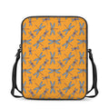 Polka Dot Dragonfly Pattern Print Rectangular Crossbody Bag