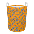 Polka Dot Dragonfly Pattern Print Round Laundry Basket