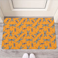 Polka Dot Dragonfly Pattern Print Rubber Doormat