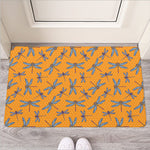 Polka Dot Dragonfly Pattern Print Rubber Doormat
