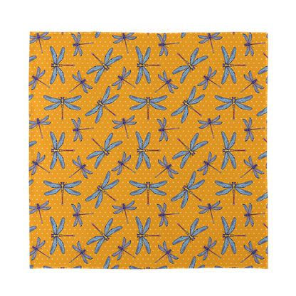 Polka Dot Dragonfly Pattern Print Silk Bandana