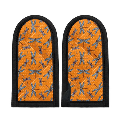 Polka Dot Dragonfly Pattern Print Skillet Handle Cover
