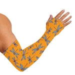Polka Dot Dragonfly Pattern Print Sun Protection Arm Sleeves