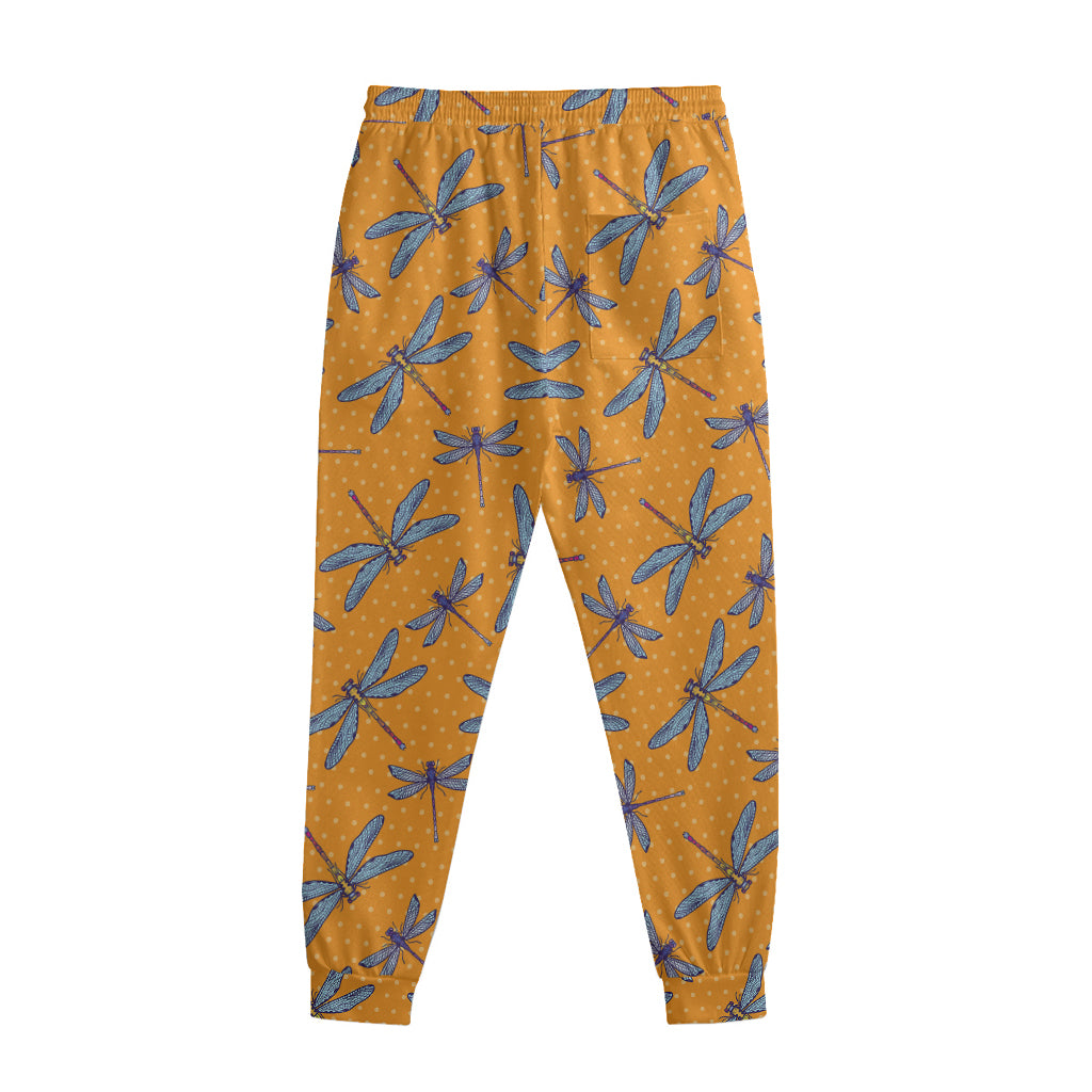 Polka Dot Dragonfly Pattern Print Sweatpants