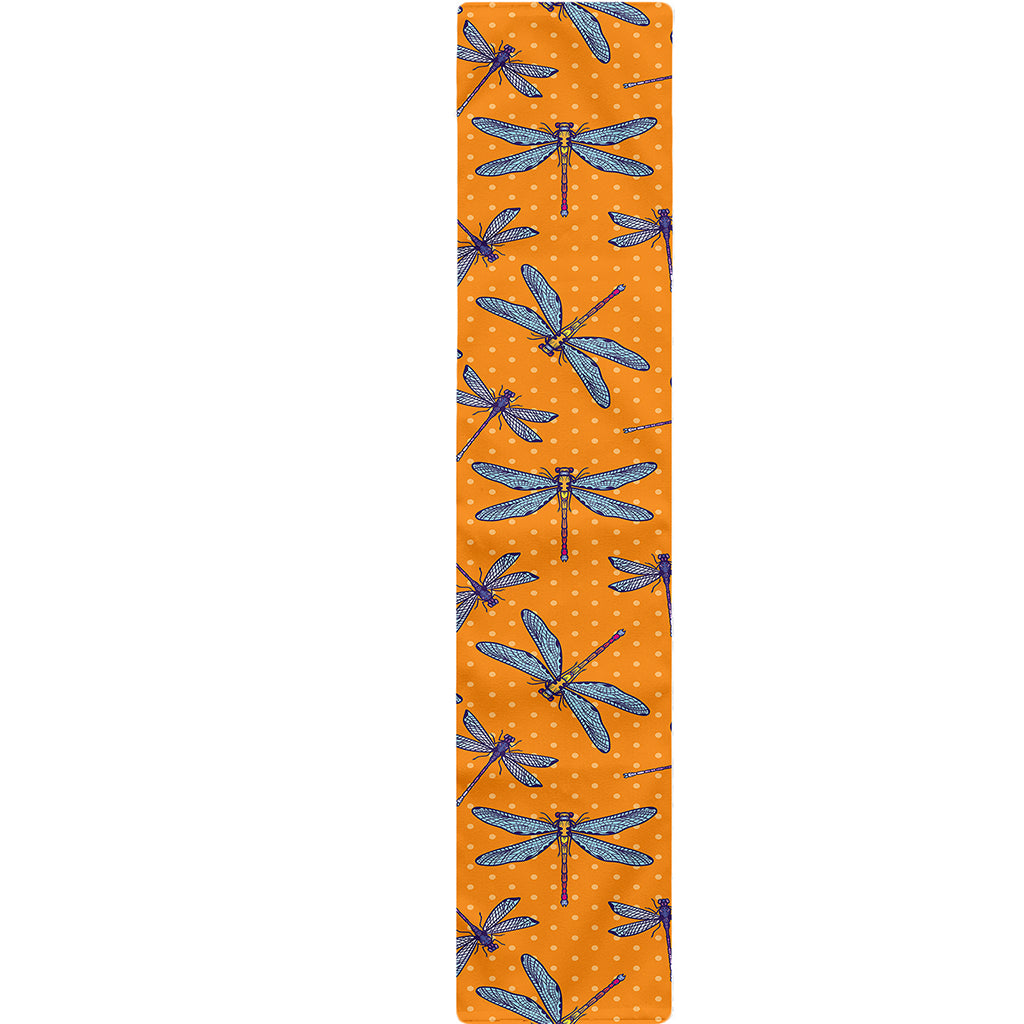 Polka Dot Dragonfly Pattern Print Table Runner