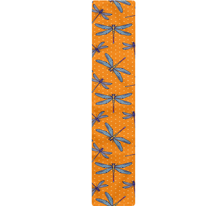 Polka Dot Dragonfly Pattern Print Table Runner