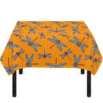 Polka Dot Dragonfly Pattern Print Tablecloth