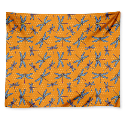 Polka Dot Dragonfly Pattern Print Tapestry