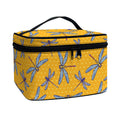 Polka Dot Dragonfly Pattern Print Travel Makeup Bag