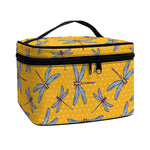 Polka Dot Dragonfly Pattern Print Travel Makeup Bag
