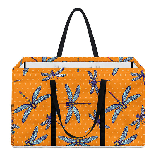 Polka Dot Dragonfly Pattern Print Utility Tote Bag