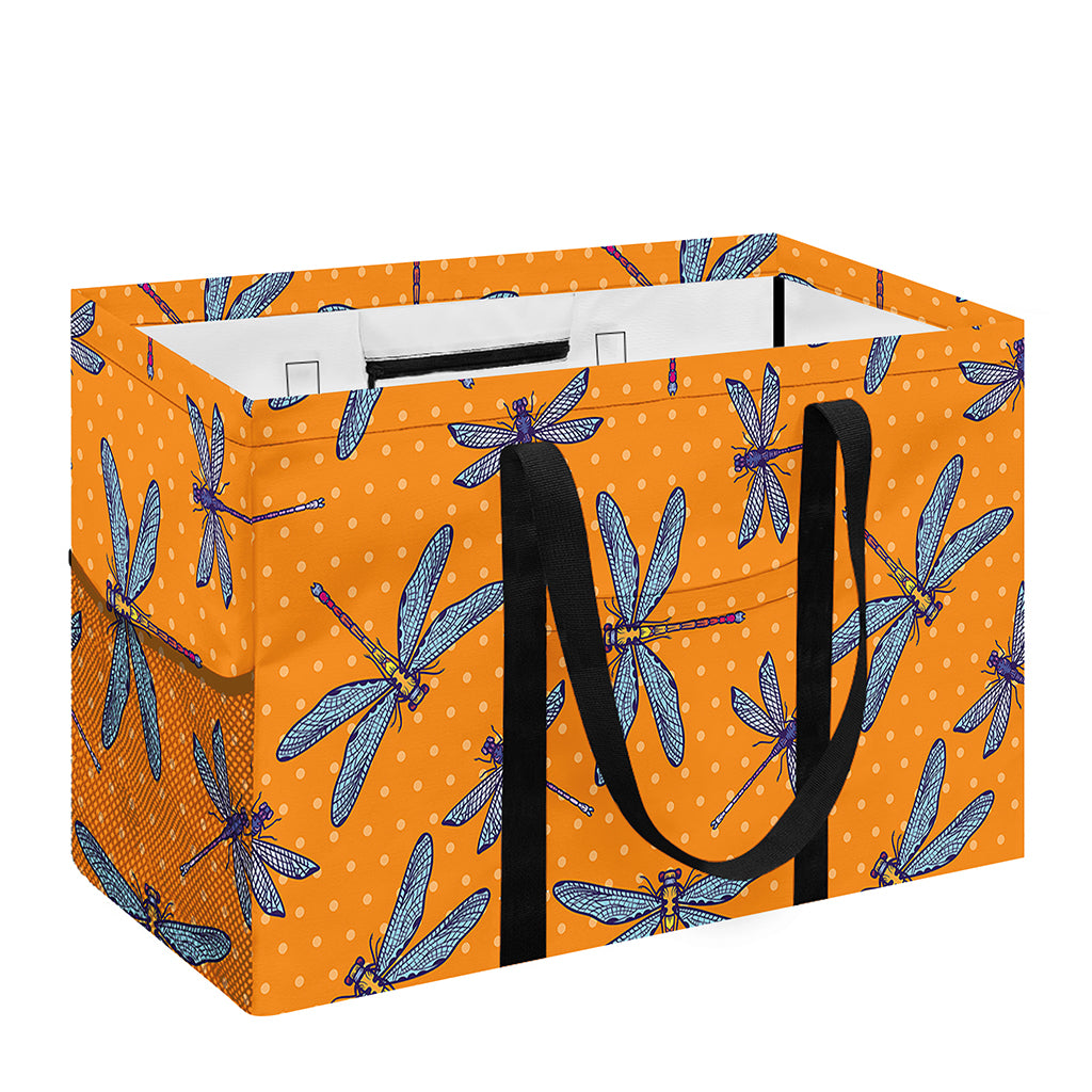 Polka Dot Dragonfly Pattern Print Utility Tote Bag