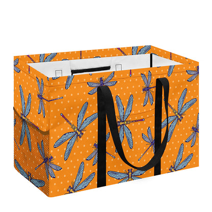 Polka Dot Dragonfly Pattern Print Utility Tote Bag