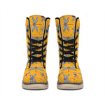 Polka Dot Dragonfly Pattern Print Winter Boots