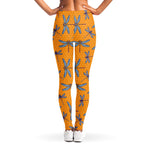 Polka Dot Dragonfly Pattern Print Women's Leggings