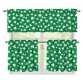Polka Dot Irish St. Patrick's Day Print 3 Piece Kitchen Curtains