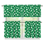 Polka Dot Irish St. Patrick's Day Print 3 Piece Kitchen Curtains
