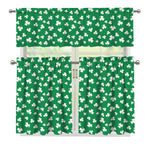Polka Dot Irish St. Patrick's Day Print 3 Piece Kitchen Curtains