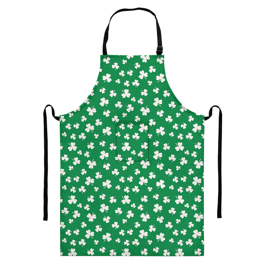 Polka Dot Irish St. Patrick's Day Print Bib Apron With Pocket