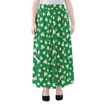 Polka Dot Irish St. Patrick's Day Print Chiffon Maxi Skirt