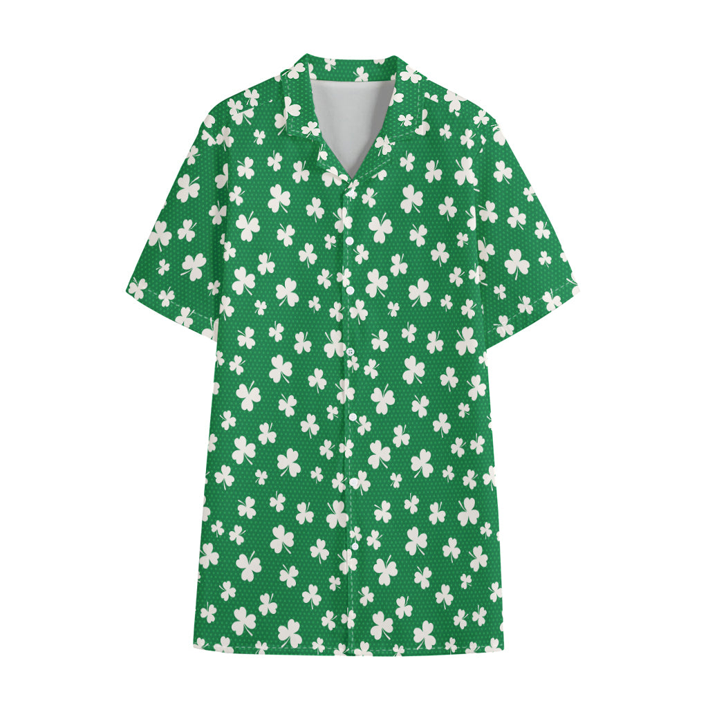 Polka Dot Irish St. Patrick's Day Print Cotton Hawaiian Shirt