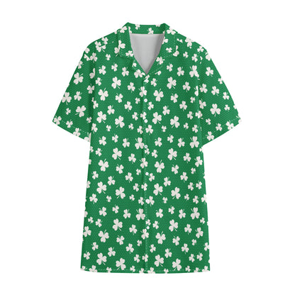 Polka Dot Irish St. Patrick's Day Print Cotton Hawaiian Shirt