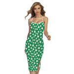 Polka Dot Irish St. Patrick's Day Print Cross Back Cami Dress