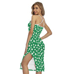 Polka Dot Irish St. Patrick's Day Print Cross Back Cami Dress