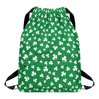 Polka Dot Irish St. Patrick's Day Print Drawstring Backpack