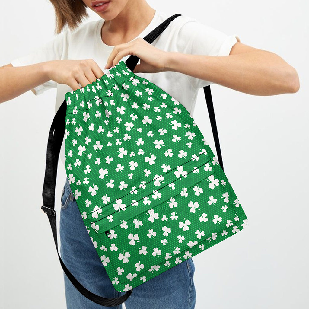 Polka Dot Irish St. Patrick's Day Print Drawstring Backpack