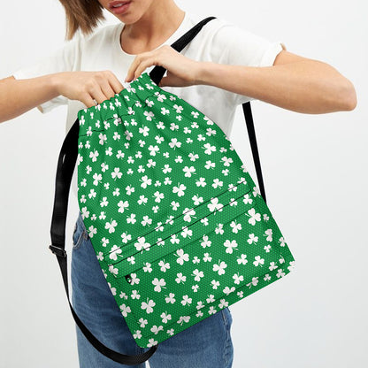 Polka Dot Irish St. Patrick's Day Print Drawstring Backpack